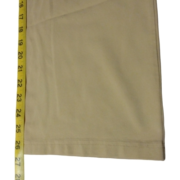 LL Bean Perfect Fit Straight Leg Pull On Business Casual Pocketed Tan Pants M - Picture 12 of 12